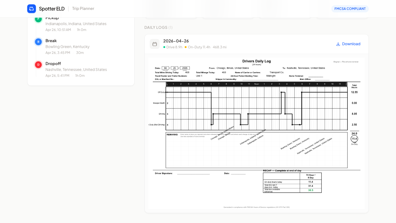 Auto-generated FMCSA daily log sheet